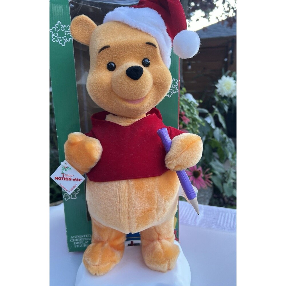 1997 Vintage Disney Telco Winnie the Pooh Animated Christmas Motion-ette Boxed